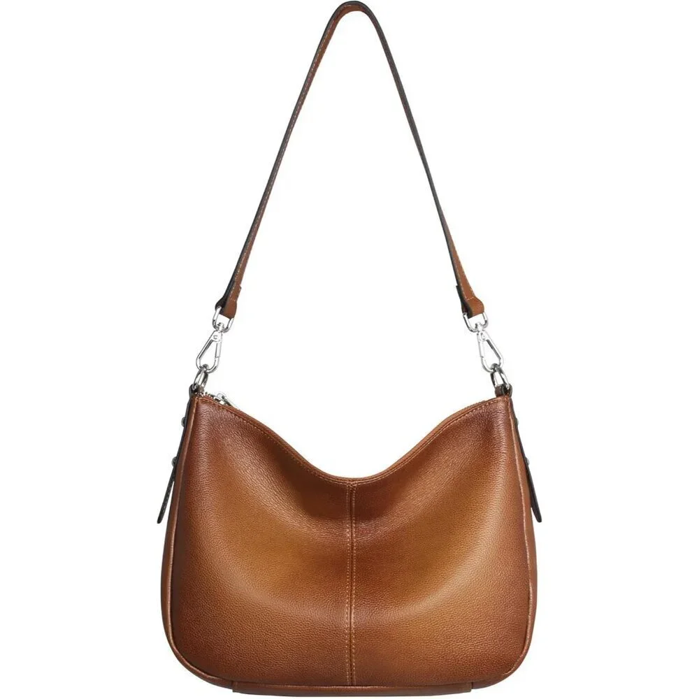 Women's Leather Crossbody Hobo Bag Lightweight with Adjustable Straps
